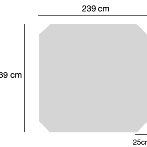 Couverture de spa sur mesure 239 × 239, coins coupés 25 cm, couleur gris